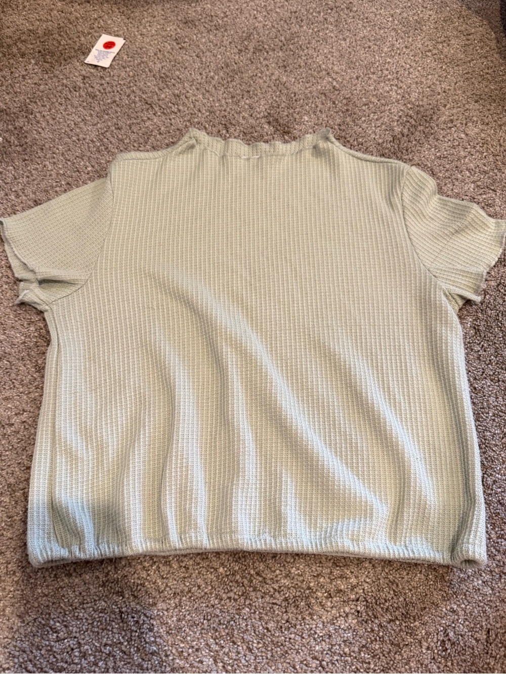 Light Sage Short Sleeve Knit Top